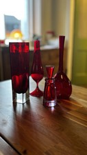 Collection Of Red Glass Ornaments