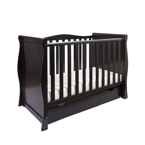 Willow black sleigh cot - sleigh,