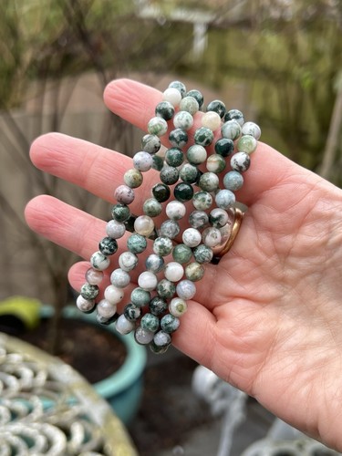 Moss agate bracelet crystal - moss,