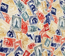 Postage Stamp Fabric 1 Yard We