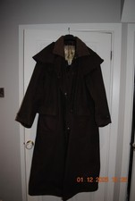 BLACKHOUSE   by BARBOUR Long Wax Oilskin Cotton Outback Ridding Coat Size 40