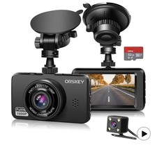 ORSKEY Dash Cam for Cars Front
