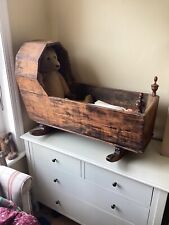 Antique Oak Rocking Crib / Cradle - 34” x 20” x 24 “.