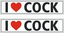 X2 I LOVE COCK Vinyl Decal Stickers Funny Rude Toolbox Car Bumper Van Window