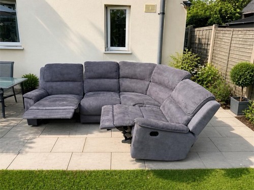 Grey recliner corner sofa - recliner,