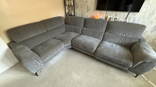 Dfs grey fabric corner sofa - fabric,