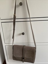 NEXT Leather & Suede Small Cross-Body Bag Mink Ex. Condition 