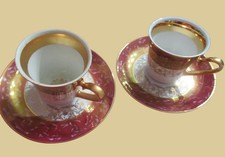 Vintage 1794 Thun porcelain coffee cups & saucers made in Czechoslovakia