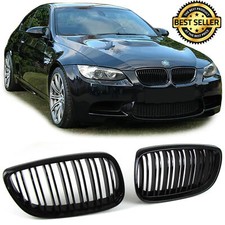 FOR BMW E92 E93 M3 3 SERIES COUPE KIDNEY TWIN GRILLE GLOSS BLACK 07-10