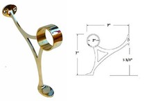 Brass Foot Rail Bracket - 2