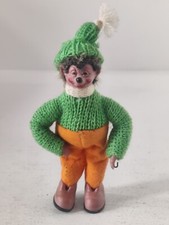 Vintage 60's Steiff Peter Macki Hedgehog Figurine Winter Clothes No Sled