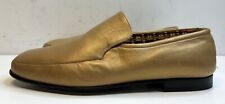 BALLY Gold Ladies Shoes Leather Slip On Loafers Havanna model UK Size 6.5