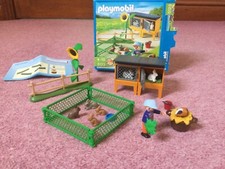 Playmobil 5123 Country Farm Boy, Rabbit Hutch, Pen, Guinea pig BOX VGC COMPLETE