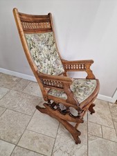 Antique American Walnut Sprung Rocking Chair