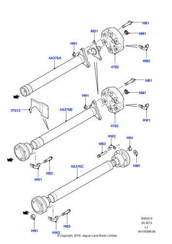 Land rover drive shaft - land, range