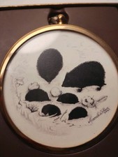 Peter Bates miniature of Hedgehog's In Silhouette by Marcelle D. Shears 