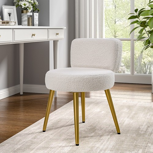 Teddy fleece vanity stool - vanity,