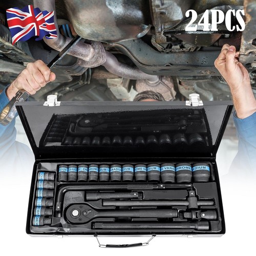 24pc black sockets ratchet - 24pc,