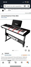 Terence Piano Lighted Keyboard 61 Key with Stand & 1800mAh Rechargeable Battery