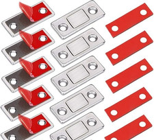 5 Packs Ultra Thin Adhesive Door Magnets, 41 x 15mm for Cupboards - Metal
