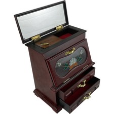 Yap's Music Box You Light Up My Life Wood Style Jewel Cabinet Twin Drawer TESTED