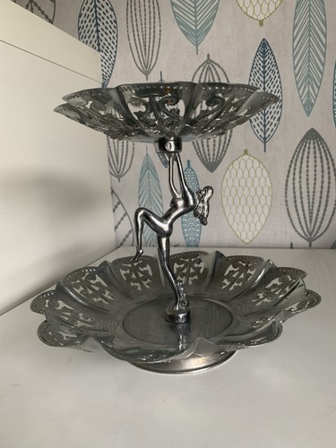 Chrome cake stand art deco - chrome,
