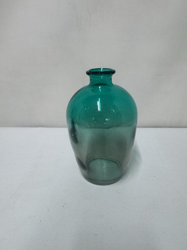 Green teal glass bottle - teal,