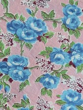 3 Vintage Pink w Blue Roses &