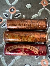 Three metal vintage needle cases cartridges Kirby Shrimpton Crescent Jahnckes