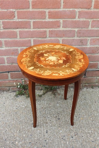 Vintage round italian inlaid - italian,