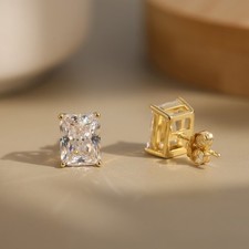 1ct Princess Cut Earrings