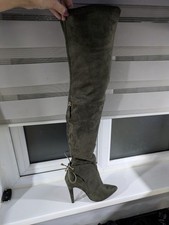 Ladies Suede Thigh High Boots, Size 7