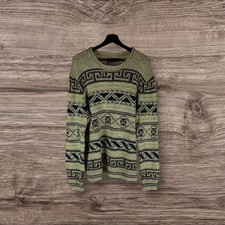 Ralph Lauren Polo Jumper Sweater Silk Blend Fair Isle Knit Round Neck Large