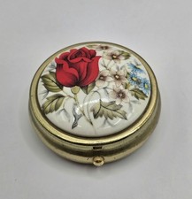 Vintage Rose Design Pill Pot