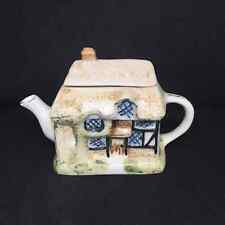 Vintage Ceramic Miniature Teapot Thatched Cottage Kitsch Retro Gift 8cm High