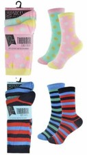 NEW BOYS/GIRLS THERMAL SPOT STRIPE HEART SOCKS 2 PAIRS 9-12-3-4-5.5 SHOE SIZE
