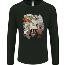 Scooter Colage MOD Culture Moped Bike Mens Long Sleeve T-Shirt