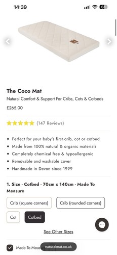 Naturalmat the coco mat cot - naturalmat,