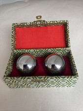 2 x Vintage Chinese Musical Chime Metal Baoding Stress Relieve Meditation Balls