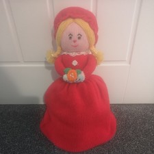 13" Topsy Turvy 3 in 1 knitted doll Little red riding hood, granny, wolf
