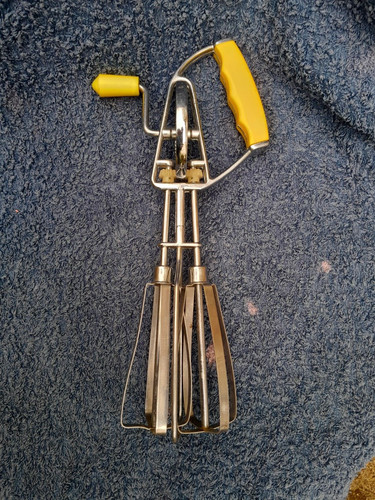 Vintage hand whisk stainless - vintage,