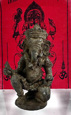 ANTIQUE GANESHA GANESH SMALL STATUE OVER 100 YEARS OLD + Ganesh Temple Cloth