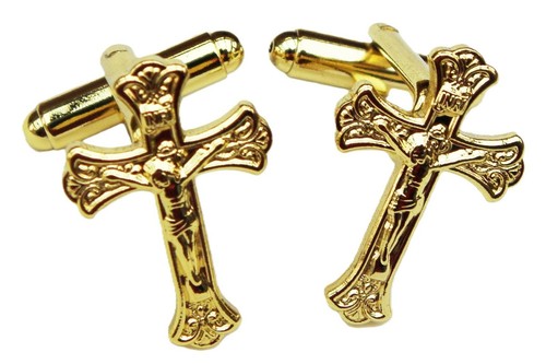 Crucifix cufflinks cuff links - crucifix,