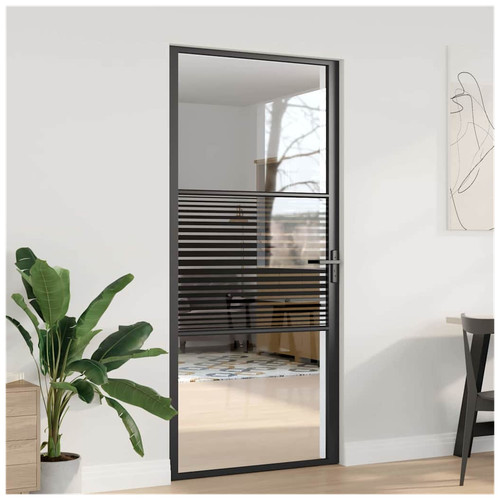 Glass door black aluminium - glass,