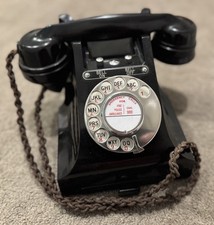 Vintage GPO 328L Bakelite Rotary Dial Telephone - Black - Classic British Retro
