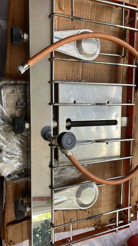 Double camping stove with - double,