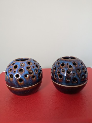 Vintage blue ceramic flower - vintage,