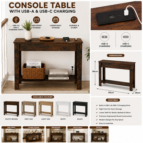 Wooden console table with - wooden,