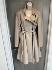 Women's Elegant Trench Real Leather Coat Beige Lambskin Knee-Length Coat