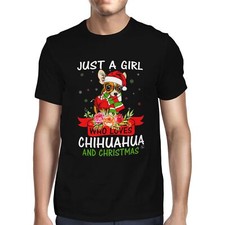 1Tee Mens Just a Girl Who Loves Chihuahua and Christmas! T-Shirt